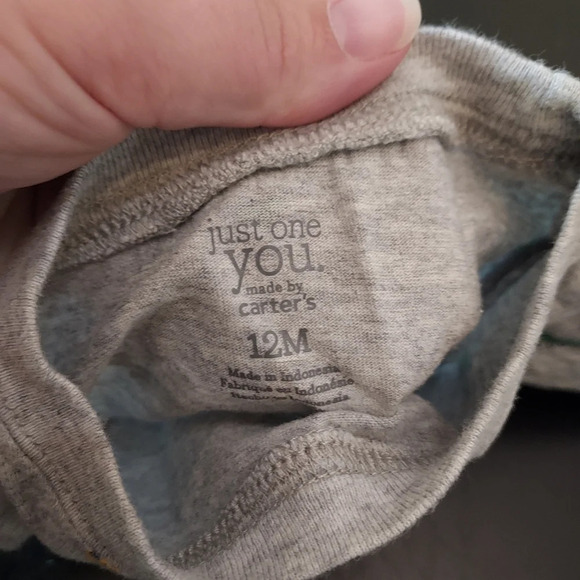 Just One You by Carter’s Boy’s Denim Overalls & Long Sleeve Set in Size 12M - Picture 6 of 7